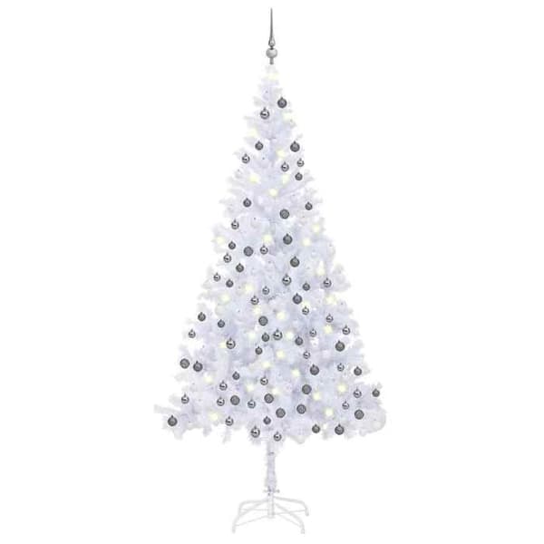 Maison Exclusive - Förbelyst konstgjord julgran/bollar 210 cm 910 grenar