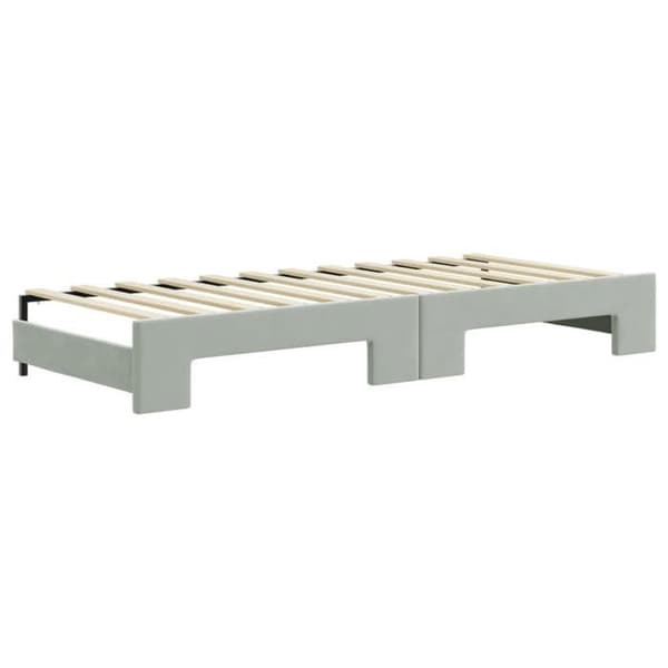 Maison Exclusive - Dagbädd med utdragssäng och ljusgrå madrass 80x200cm sammet Ljusgrått