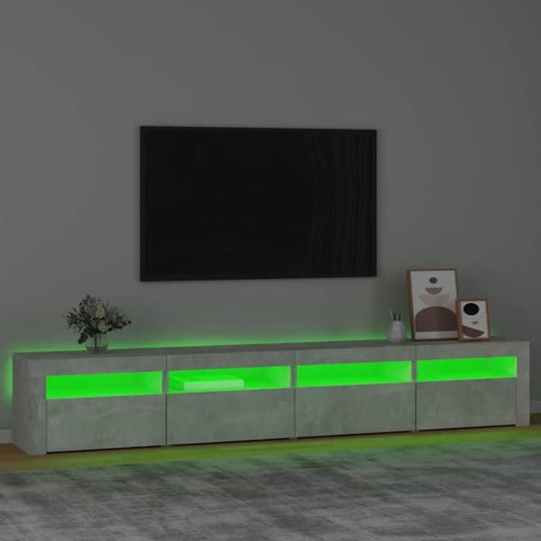 Maison Exclusive - TV-møbel med LED-lys Beton grå 240x35x40 cm
