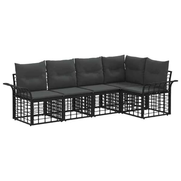 Maison Exclusive - Sæt af 5 udendørs sofaer i sort og mørkegrå