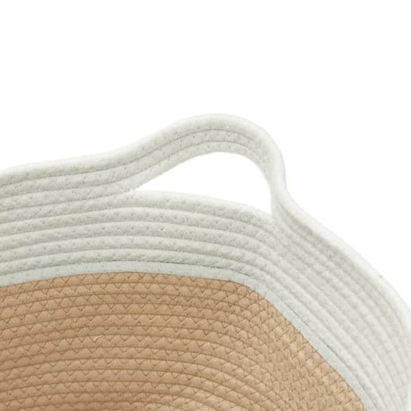 Maison Exclusive - Beige och vit förvaringskorg Ø40x25 cm i bomull beige