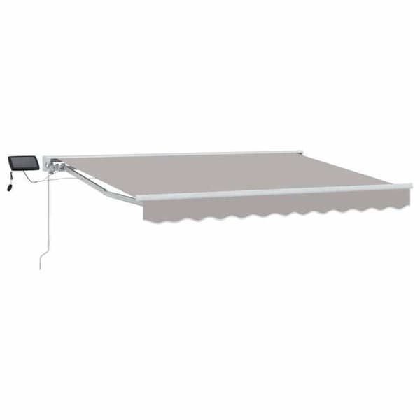 Maison Exclusive - Manuell rullgardinsram med LED-lampor Ljusgrå och vit 3 x 2,5 m