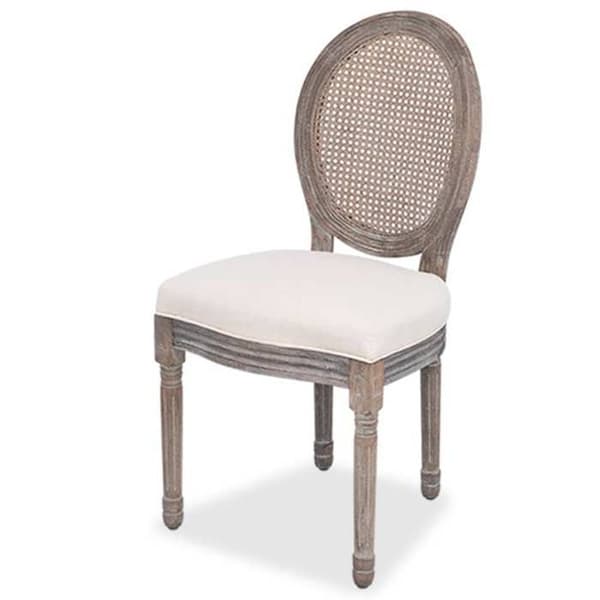 Maison Exclusive - Matstolar set om 6 i krämfärgad tyg Grädde