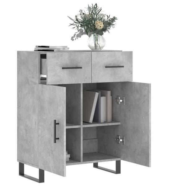 Maison Exclusive - Buffet grå beton 69,5x34x90 cm ingeniørtræ
