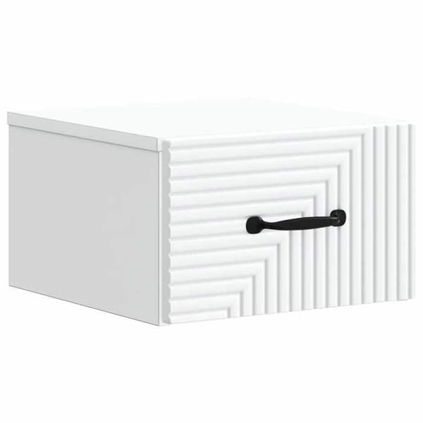 Väggmonterad sängbord - MAISON EXCLUSIVE - Maison Exclusive - Vit - 1 låda - Inbyggd USB-port Vit