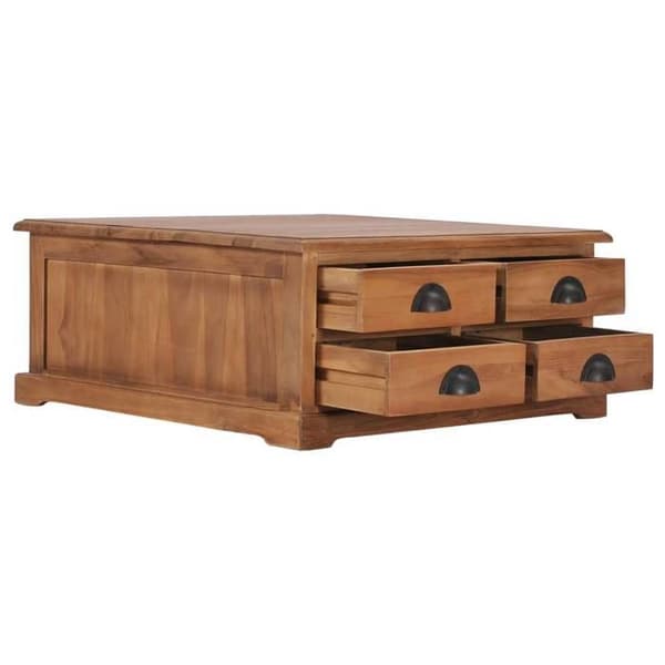 Maison Exclusive - Sofabord 68x68x30 cm Solid teaktræ Teckmassiv (färgvariationer och ådr