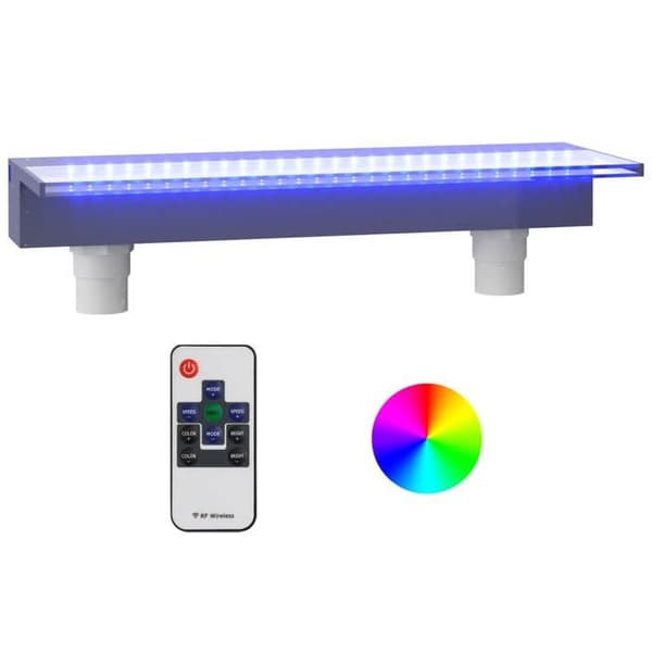 Maison Exclusive - Utlopp för vattenfall med RGB LED Akryl 60 cm Grå och klar