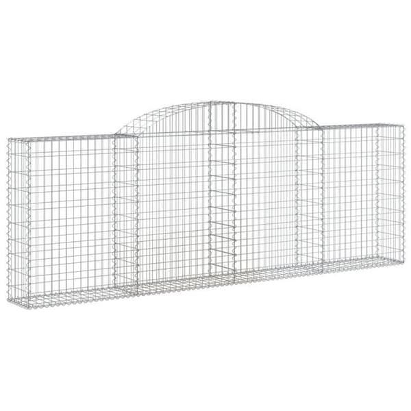 Maison Exclusive - Bågformade gabionkorgar 3 st 300x30x100/120 cm galvaniserat järn silver-