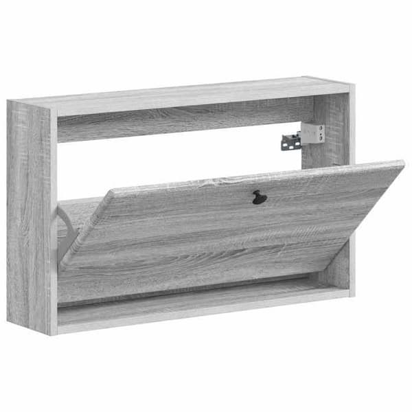 Maison Exclusive - Seinälle asennettava kenkäkaappi BREDA 71 x 17 x 43 cm Sonoma harmaa Sonoma grå