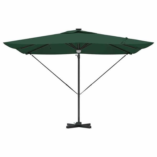 Parasol - MAISON EXCLUSIVE - Roma - 286×284×270 cm - Aluminium & polyester - Solenergi LED 360° Grön