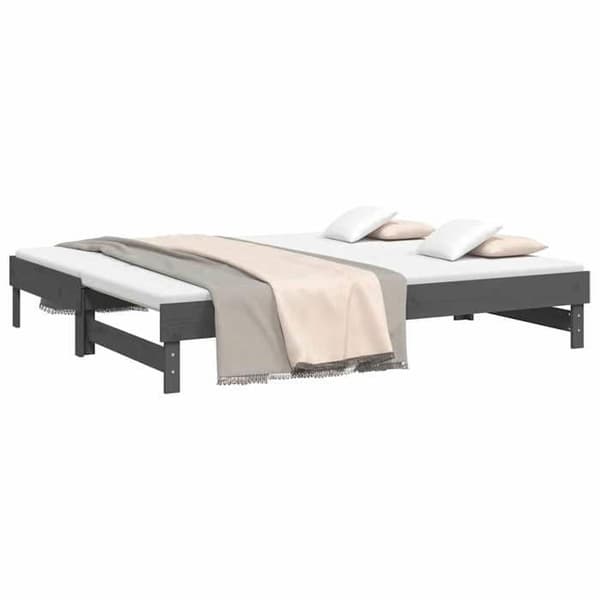 Maison Exclusive - Harmaa liukuva sänky ilman patjaa 2x(100x200) cm grå