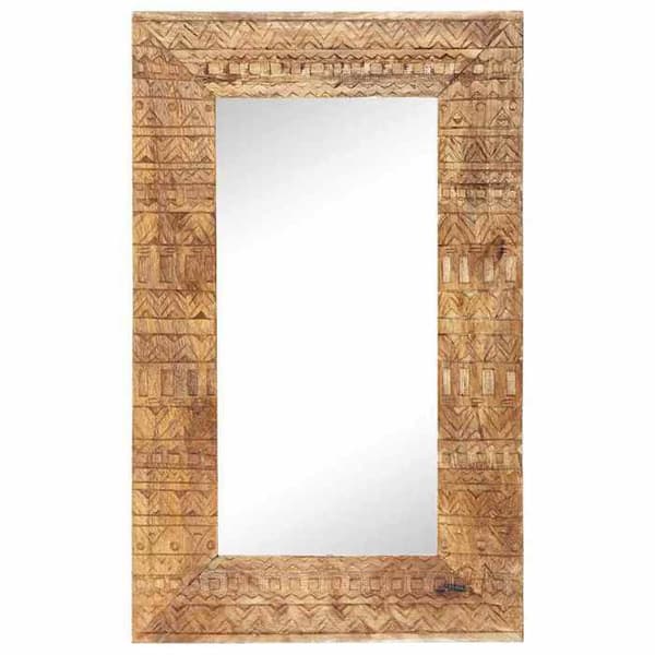 Maison Exclusive - Håndskåret spejl 80x50x2,5 cm i solid mangotræ