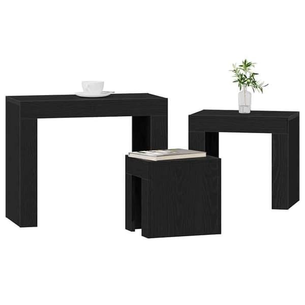 Maison Exclusive - 3 stk. nesteborde i sort eg 61 x 30 x 50 cm