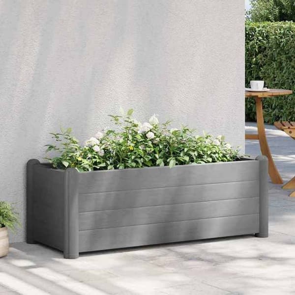 Maison Exclusive - Upphöjd trädgårdssäng PP Grå sten 100x43x35 cm
