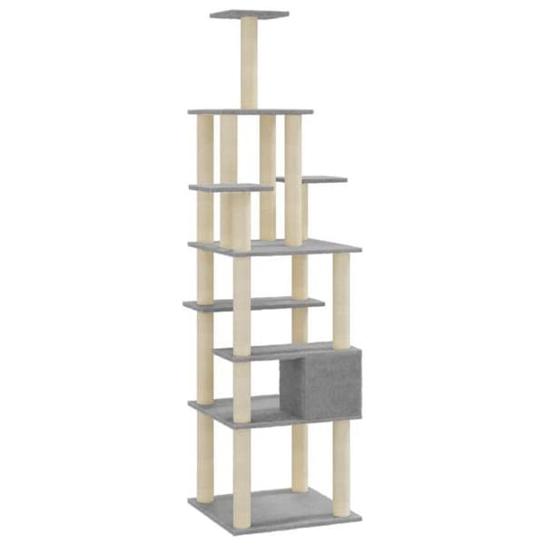 Kattetræ - Eksklusivt Hus - Sisal - Lys grå - 183 cm ljusgrått