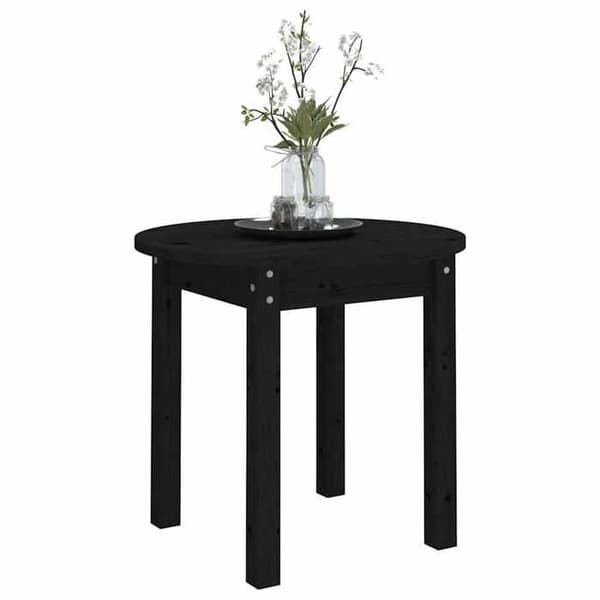 Pöytä - EXCLUSIVE KOTI - Ø45 x 40 cm - Musta - Massiivipuu - Pyöreä Svart