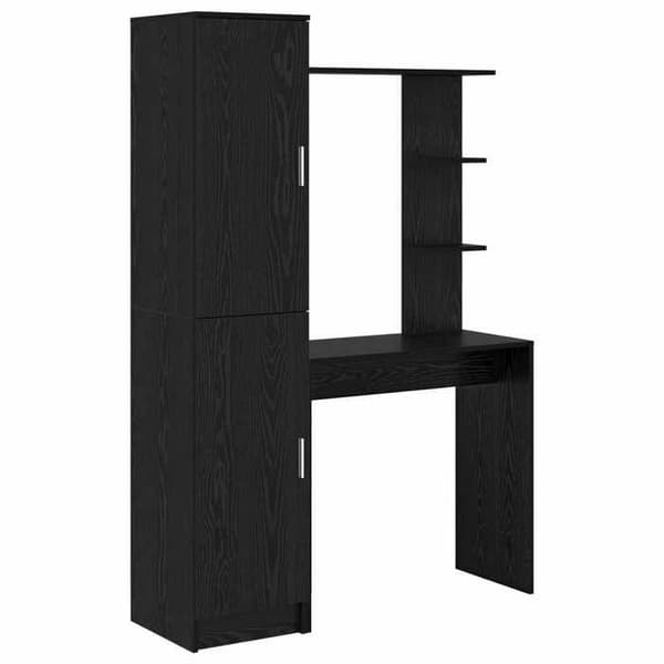 Maison Exclusive - Kontor med hylde og opbevaring 2 dele Sort eg svart ek