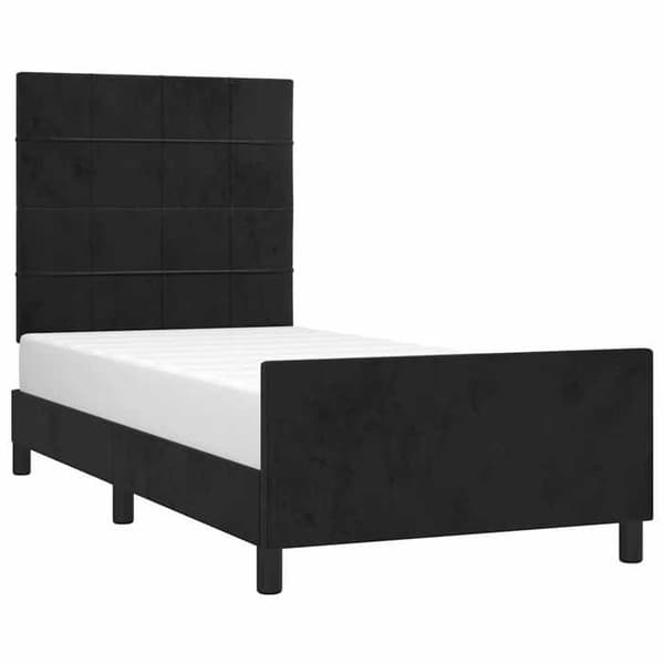 Maison Exclusive - Sängram utan madrass svart 90x190 cm sammet