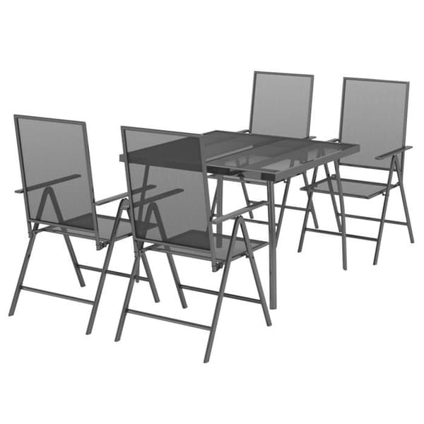 Maison Exclusive - Trädgårdsset 5 delar antracit stål