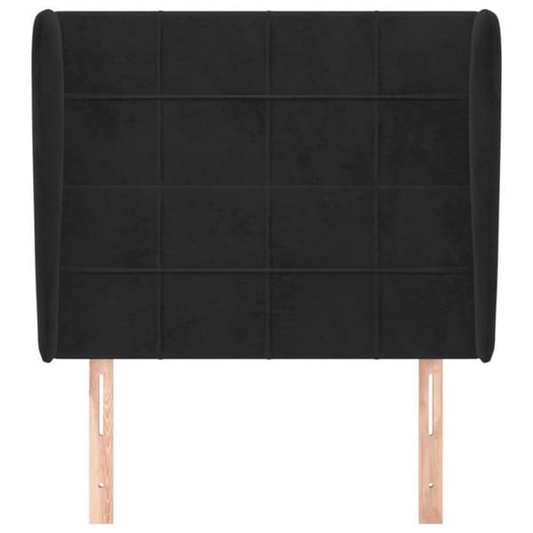 Maison Exclusive - Päätylevy korvilla Musta 103x23x118/128 cm Sametti