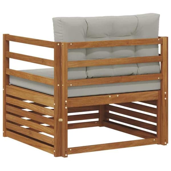 Udendørs sofa - EKSKLUSIV HUS - Modulsofa - Massiv akacie - Vejrbestandig lakeret finish - Polyesterfyld
