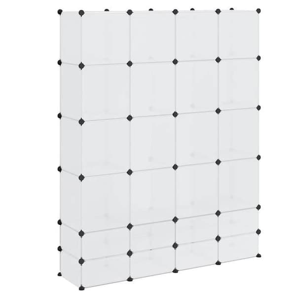 Maison Exclusive - Modulerbart skab med 18 rum hvidt 37x146x180,5 cm Vit
