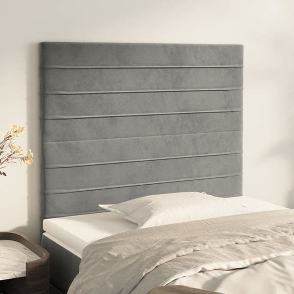 Maison Exclusive - Vaaleanharmaa pääty 80x5x118/128 cm Sametti Ljusgrått
