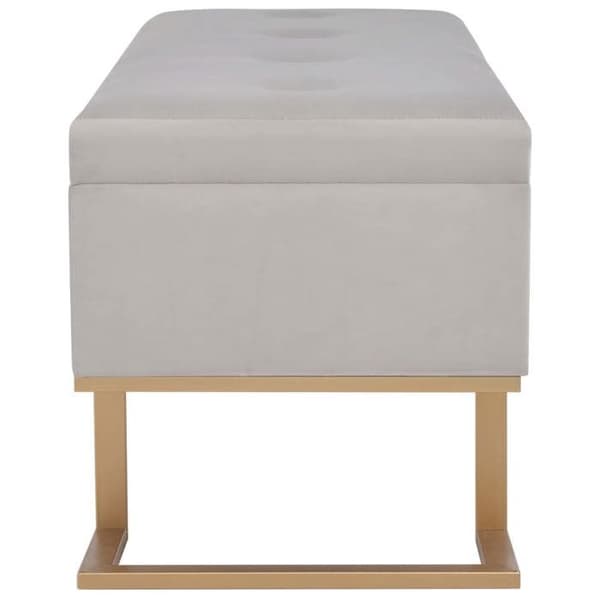 Maison Exclusive - Penkki säilytystilalla 105 cm Harmaa sametti Grå och guld