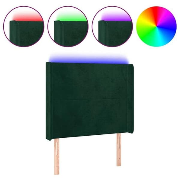Maison Exclusive - LED-pääty vihreä 93x16x118/128 cm sametti Mörkgrön
