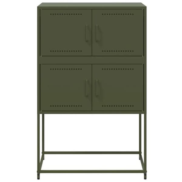 Maison Exclusive - Buffé grön oliv 68,5x38,5x107 cm stål