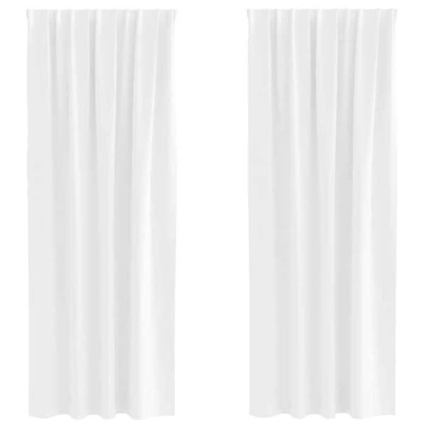 Maison Exclusive - Mörkläggande gardiner med ringar 2 st Vit ljus Polyester