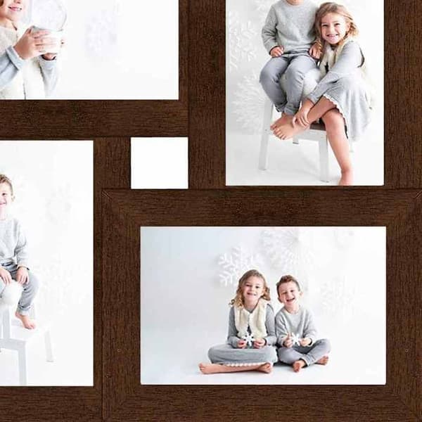 Maison Exclusive - Valokuvakehysten kollaasimalli 4x(13x18 cm) Ruskea MDF brun