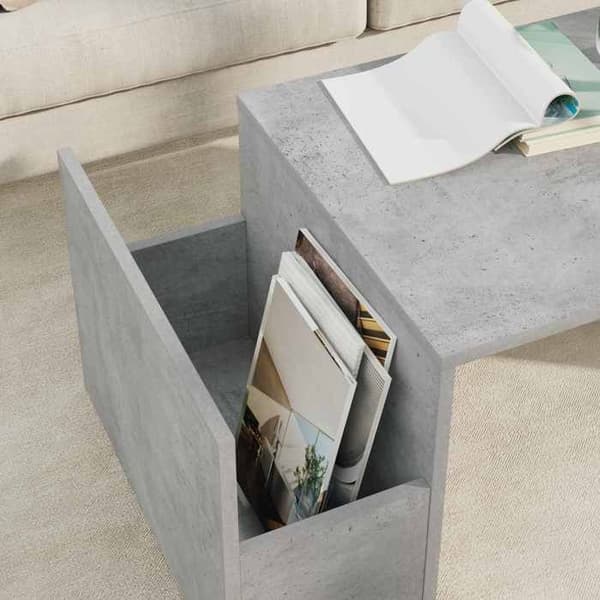 Bord - EKSKLUSIV HUS - 90 x 45 x 35 cm - Beton grå - Ingeniørtræ - Rektangulær Betonggrå