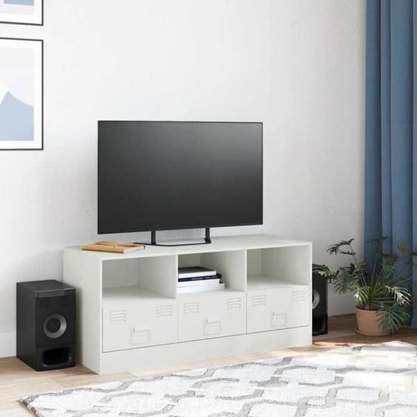 Maison Exclusive - TV-möbel vit 99x39x44 cm stål