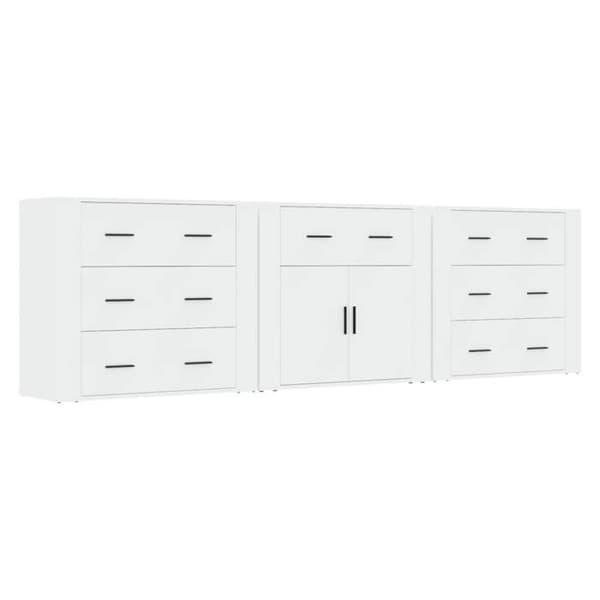 Maison Exclusive - 3 stk. Buffet Hvid Ingeniørtræ Vit