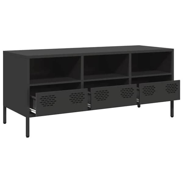 Maison Exclusive - Sort TV-møbel 101,5x39x43,5 cm koldvalset stål