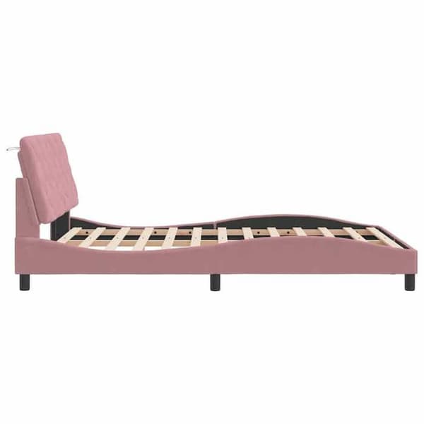 Maison Exclusive - Sängram utan madrass rosa 140x200 cm sammet
