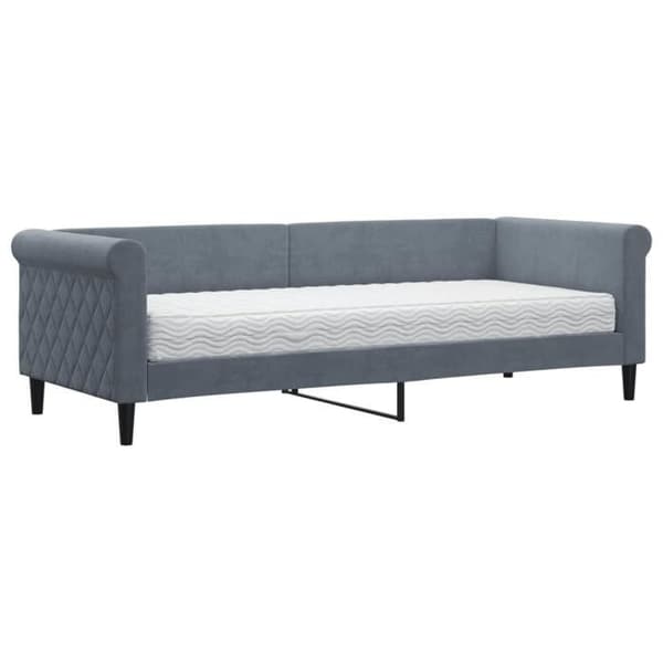 Maison Exclusive - Päivävuode tummanharmaalla patjalla 80x200 cm sametti