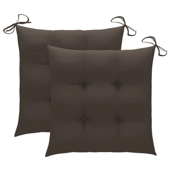 Maison Exclusive - Fällstolar (set om 2) med taupe-kuddar, i massiv teakträ Taupe (kuddar)