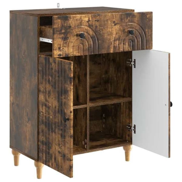 Maison Exclusive - Buffé Ek rökt 66 x 34,5 x 90 cm Ingenjörsträ