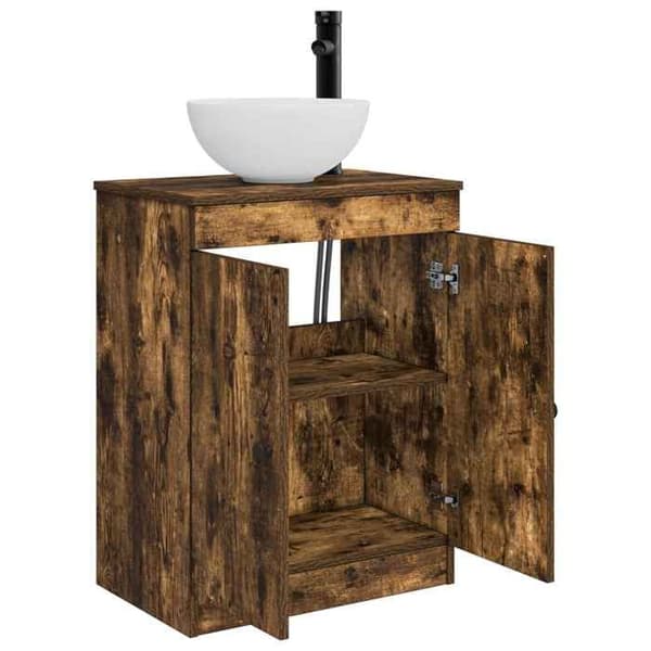 Maison Exclusive - Badeværelsesmøbel med vask Røget eg 54 x 35 x 83 cm