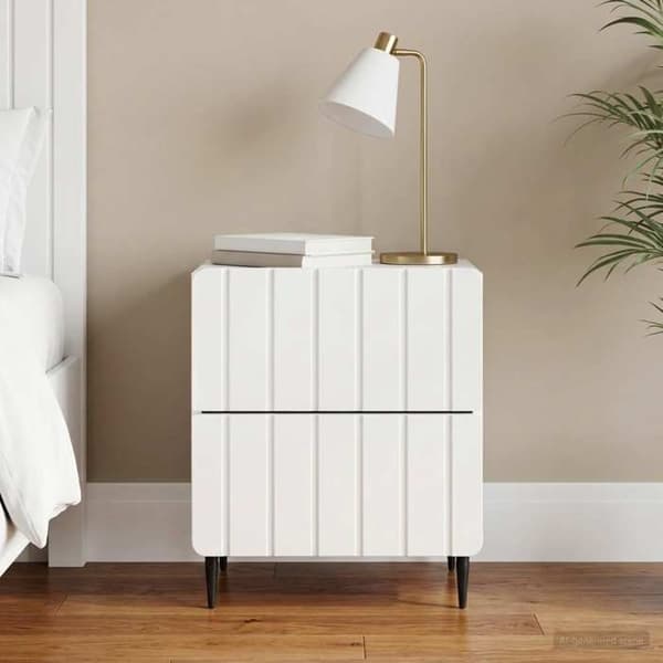 Maison Exclusive - Sängbord Vit glansig 43 x 34,5 x 49,5 cm Strålande vit
