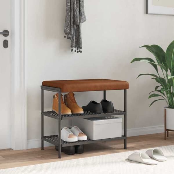 Bænkepude - EKSKLUSIV HUS - L-formet - Kunstlæder - Brun - Dybde 35 cm brun