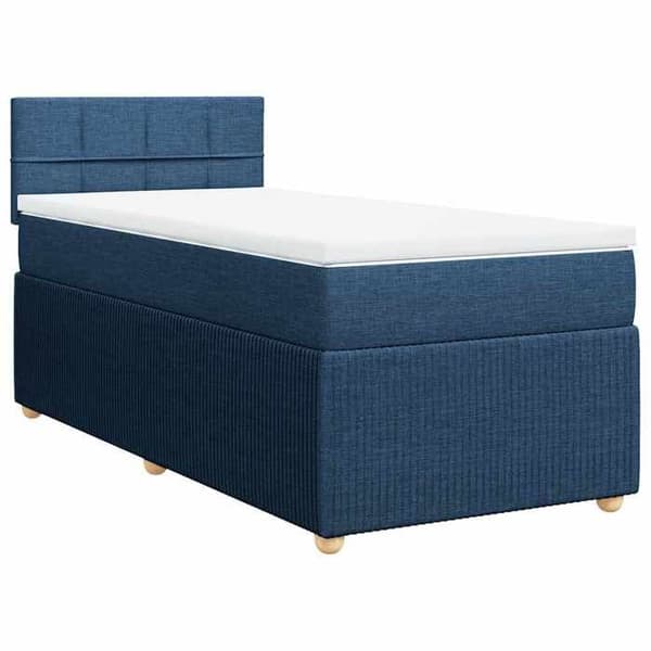 Maison Exclusive - Sengestel med springmadras Blå 90x200 cm Stof