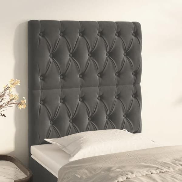 Maison Exclusive - Hovedgærde Mørkegrå 80x7x118/128 cm Velour Mörkgrå