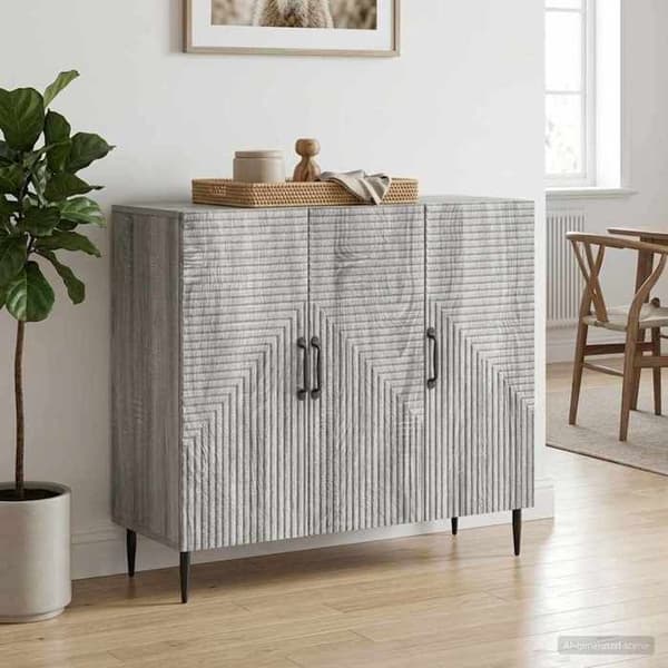 Maison Exclusive - Buffé Sonoma grå 89 x 34,5 x 80 cm Ingenjörsträ Sonoma grå