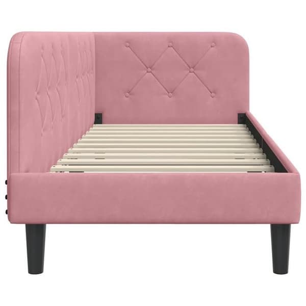Sängram i hörn - EXKLUSIV HEM - Modell L - Sammet - 80 x 200 cm - Bäddsoffa Ros