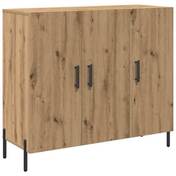 Maison Exclusive - Buffet i håndlavet egetræ 90 x 34 x 80 cm Ingeniørtræ