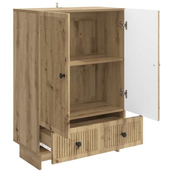 Maison Exclusive - Buffet Egetræ Håndlavet 66 x 34,5 x 95 cm Ingeniørtræ