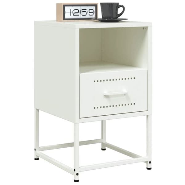 Maison Exclusive - Sängbord 2 st vit 36x39x60,5 cm stål